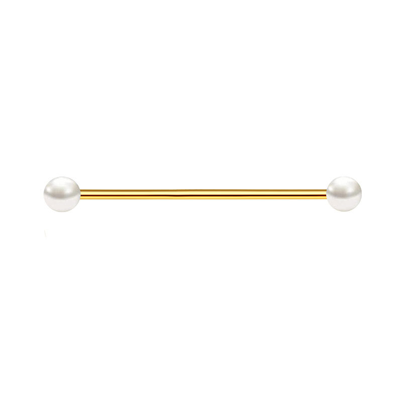 Vergulde industriële piercing  - Body Jewelry Barbell recensie en prijs