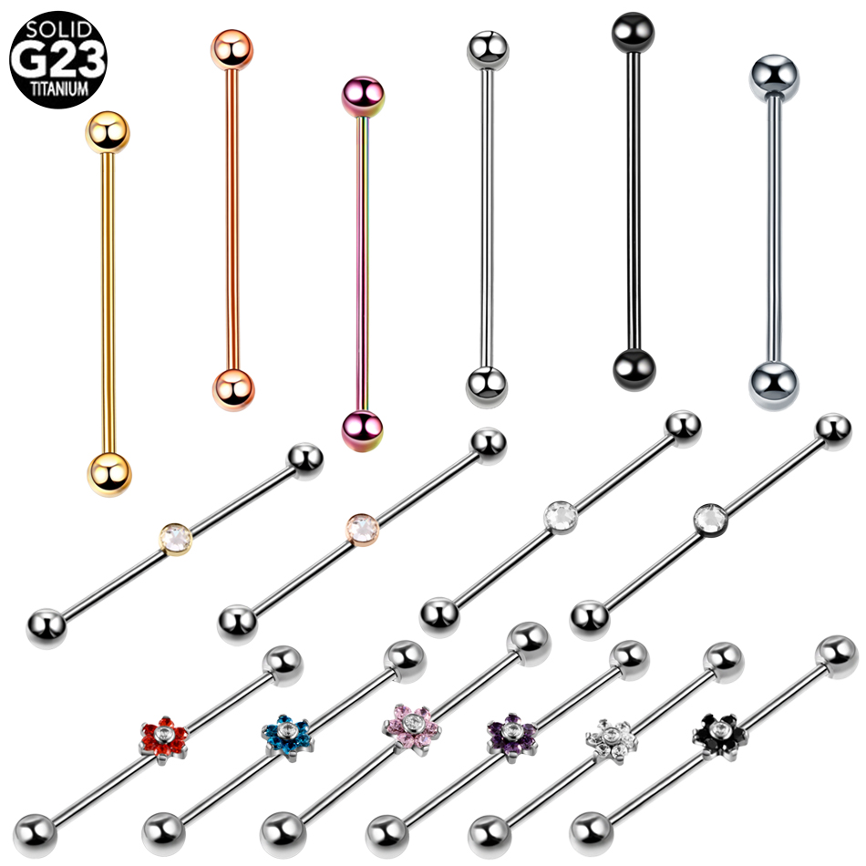 1PC Titanium Piercing Gem Indu - Industrial Barbell Long recensie en prijs