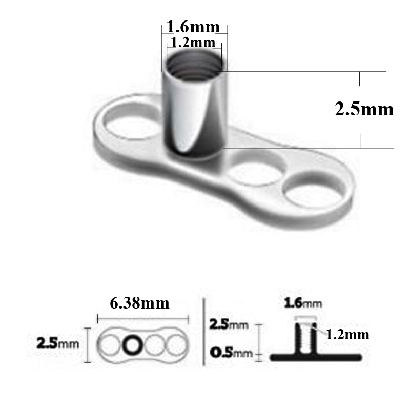 20 stks G23 Solid Titanium & C - Dermal Anchor Top recensie en prijs