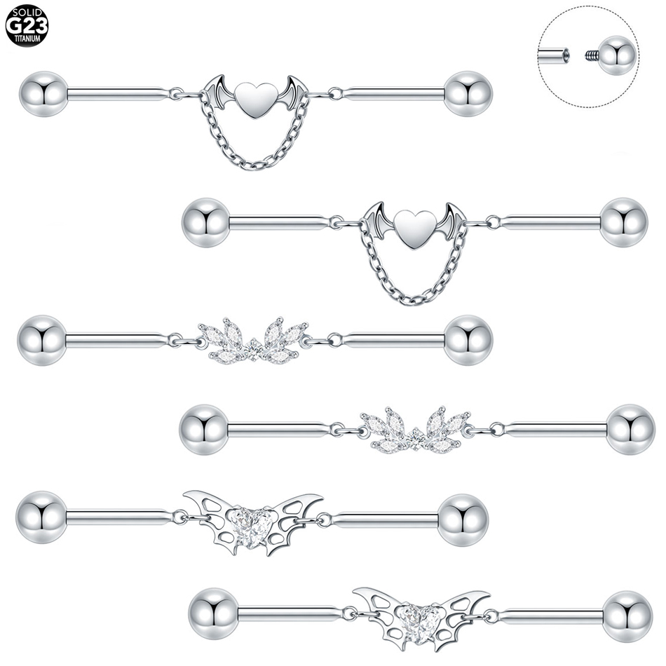 1Pc Titanium CZ Industriële He - Industrial Barbell Long recensie en prijs