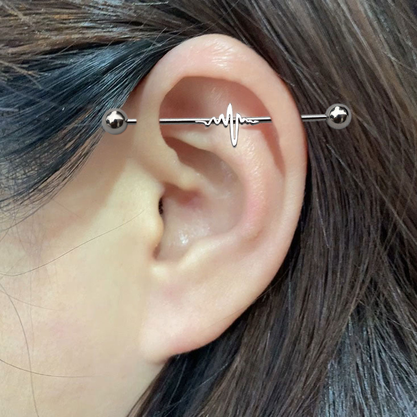 1PC 16G Rvs Lange Industriële  - Industrial Barbell Long recensie en prijs