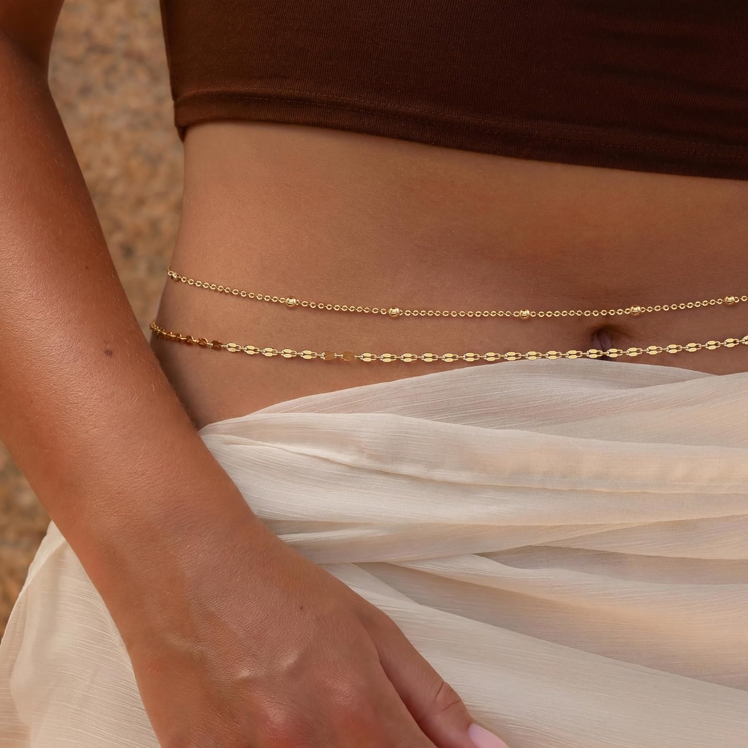 14K verguld gouden tailleketti - Body Jewelry In Bulk recensie en prijs